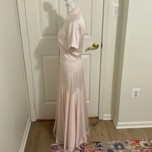 Alexis Pink Polka Dot Athena Maxi Dress Retail$625 New Size Small